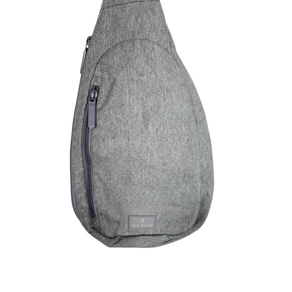 VERA BRADLEY Sling Bag Womens Medium Gray Solid Crossbody Travel Backpack